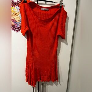 Zara Vibrant Red Short Sleeve Top